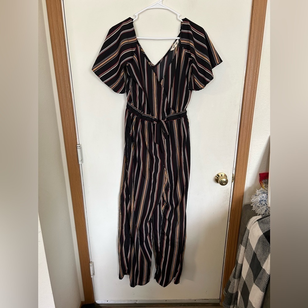 Oh, one piece jumper, striped front tie size, small from hint of blush